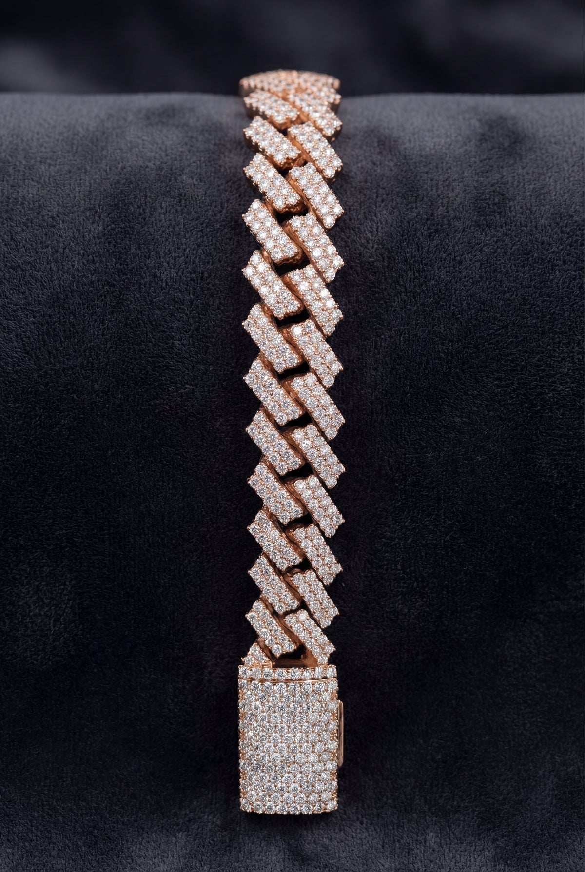 Natural Diamond 12mm Cuban Link Bracelet – High-End Solid Gold Piece