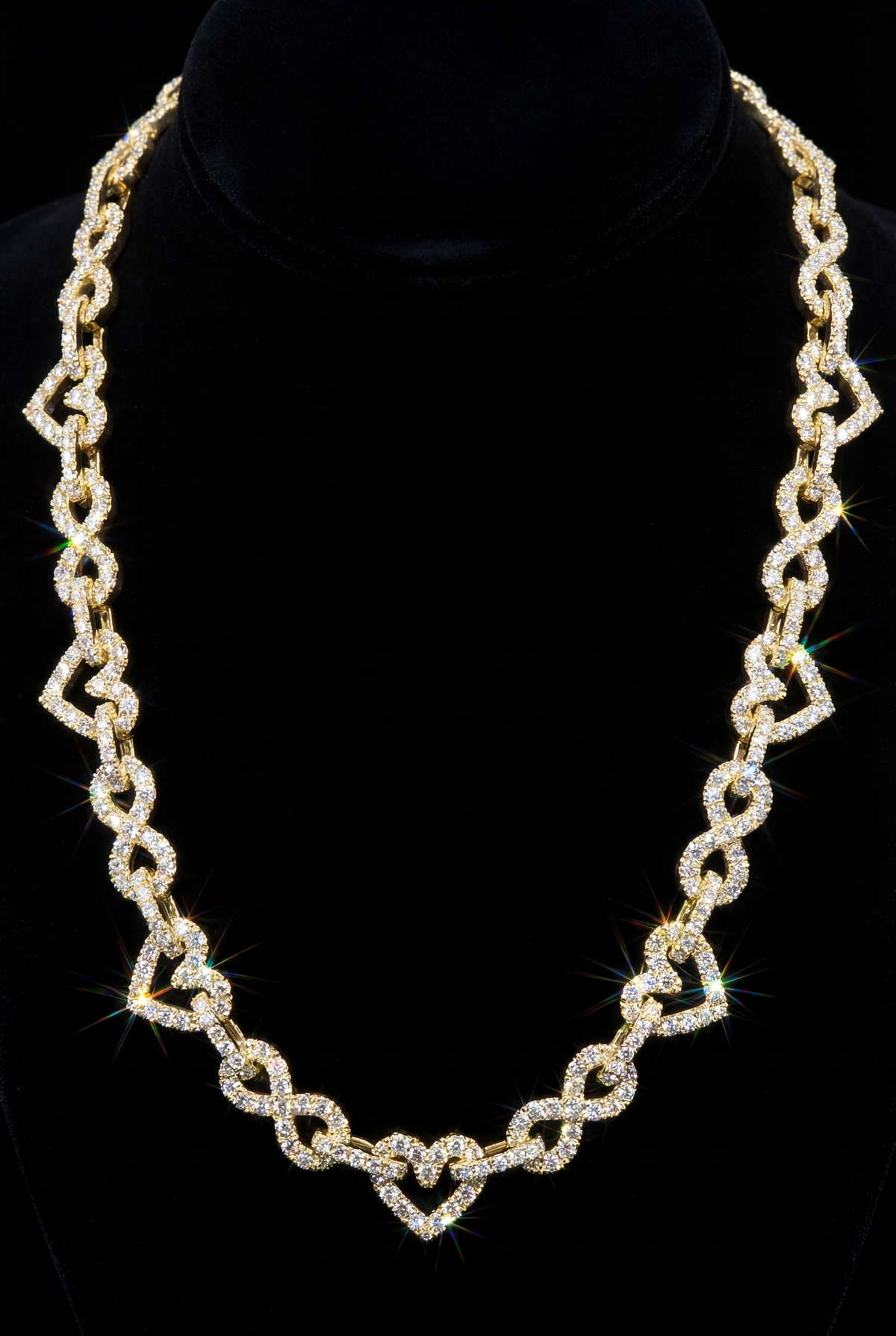 Luxury Heart & Infinity Diamond Necklace in Solid Gold – Natural Diamonds