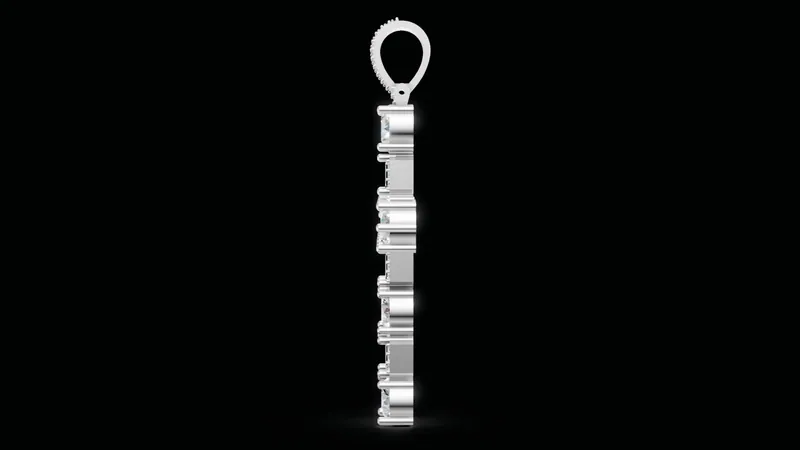 Cross pendant, side view