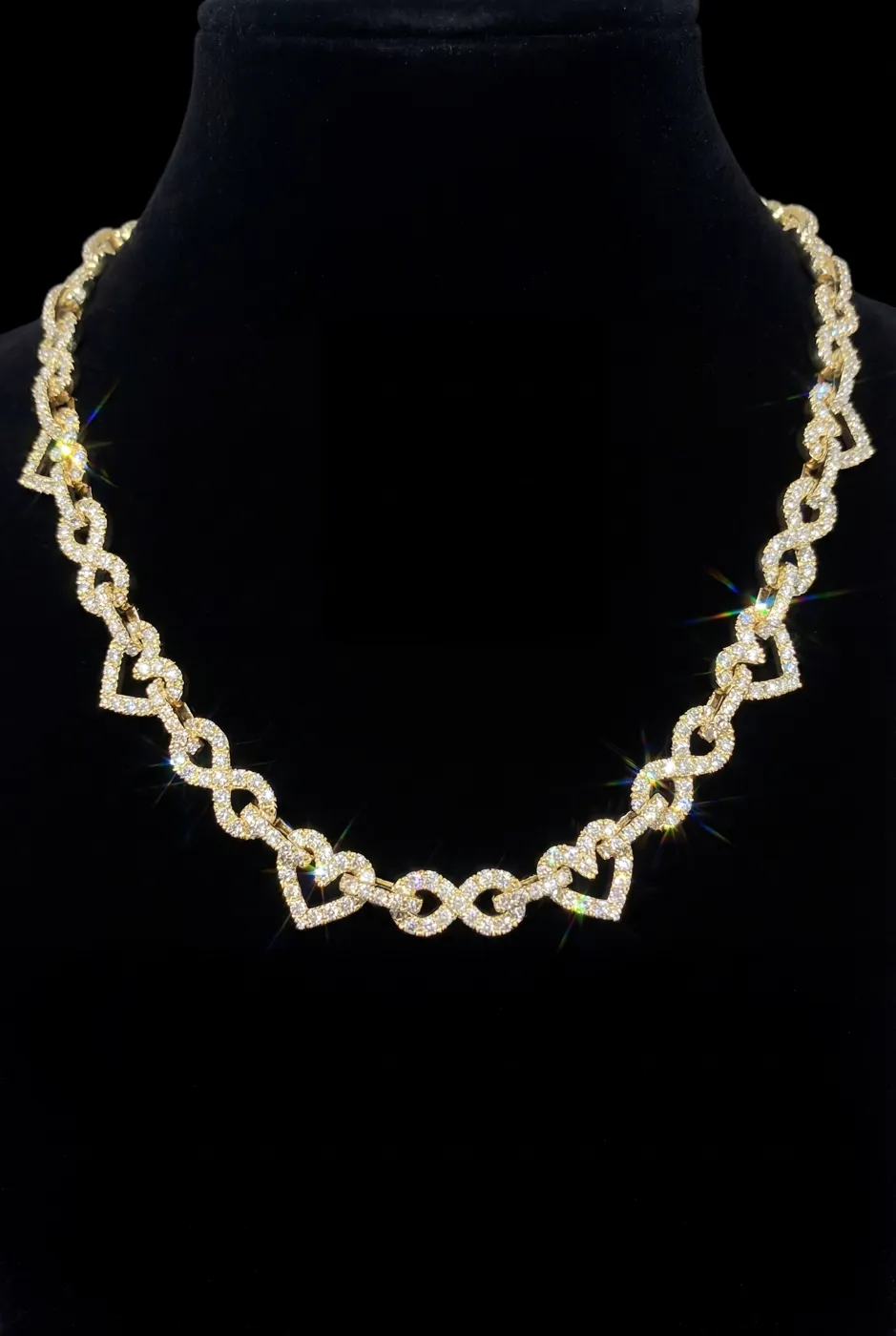 Luxury Heart & Infinity Diamond Necklace in Solid Gold – Natural Diamonds view 1
